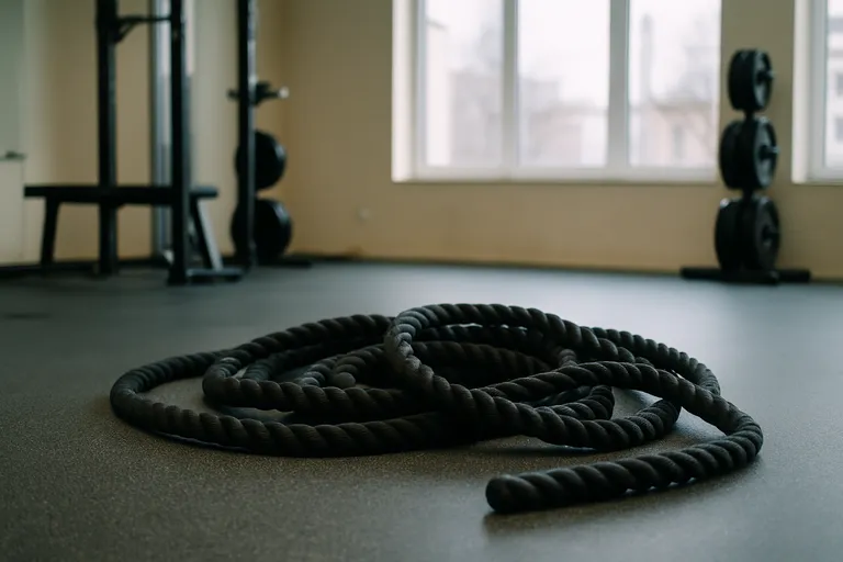 Battle ropes at a gym