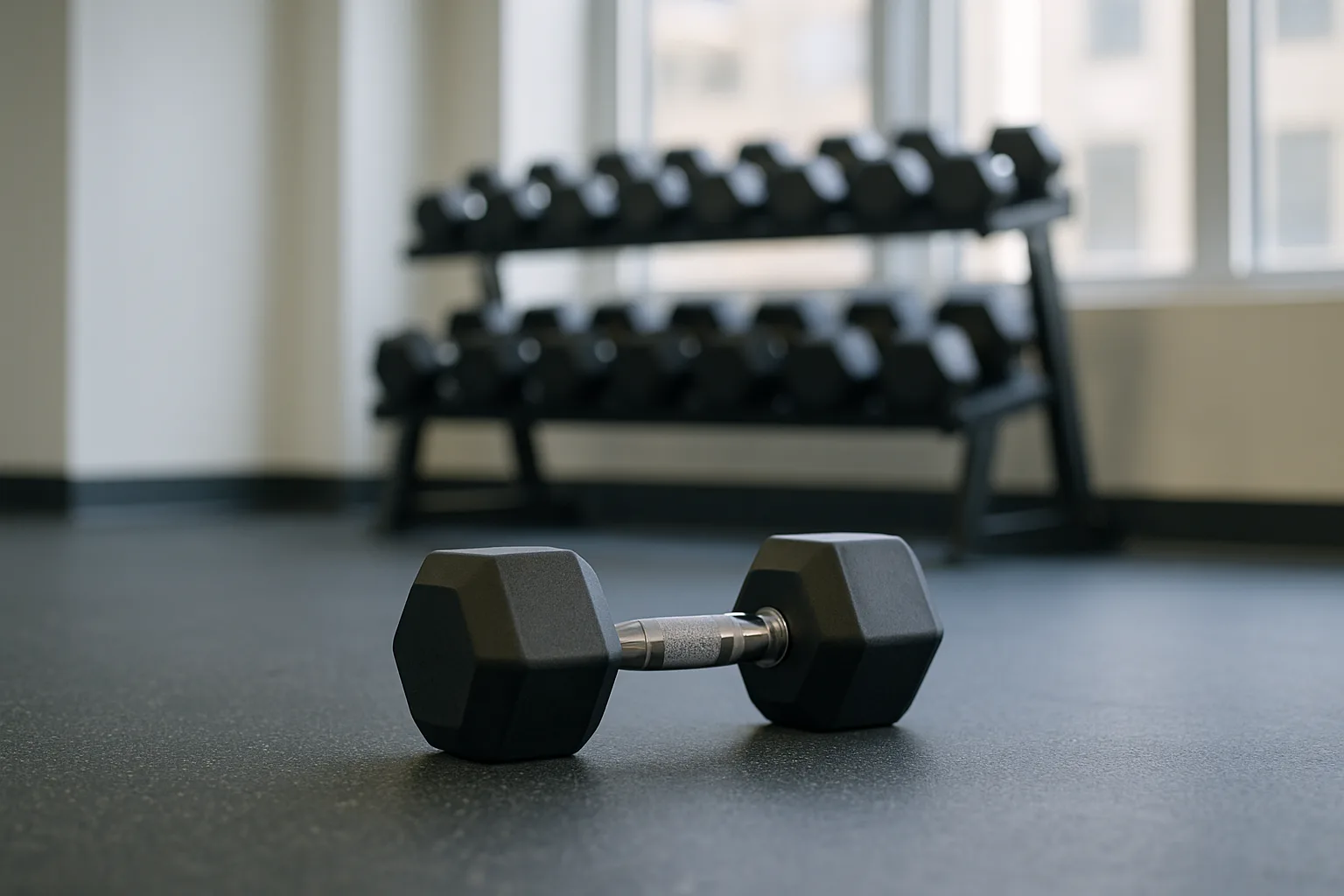 Dumbbells at a gym