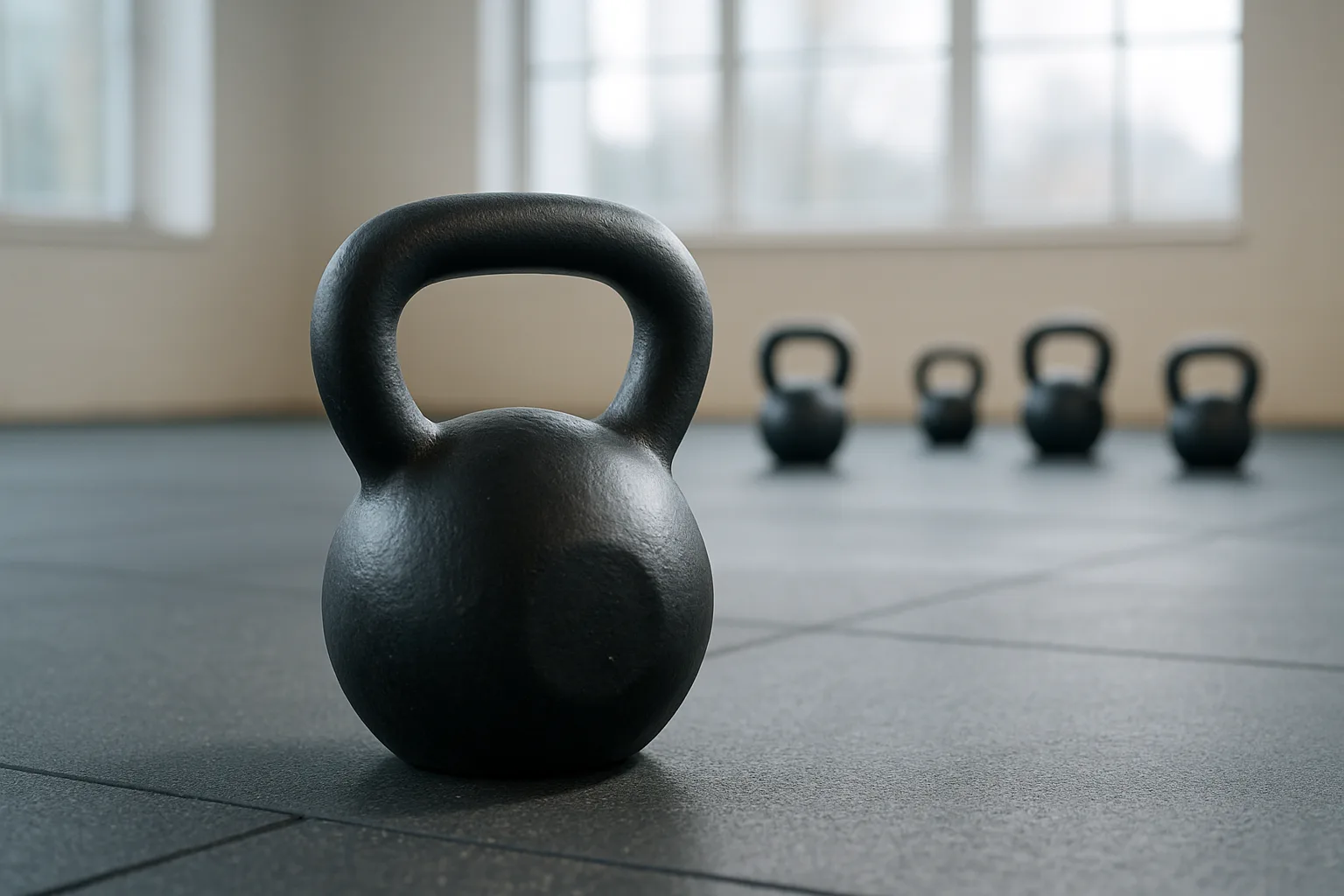 Kettlebells at a gym