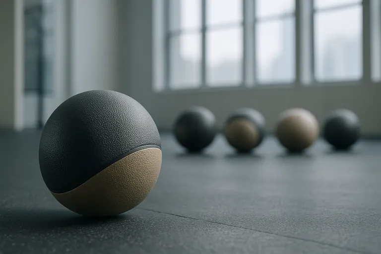 Medicine balls at a gym