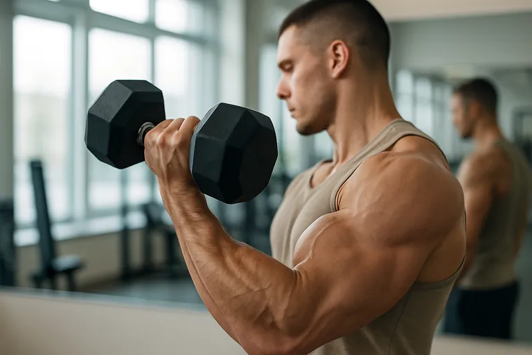 Bodybuilding training at a gym