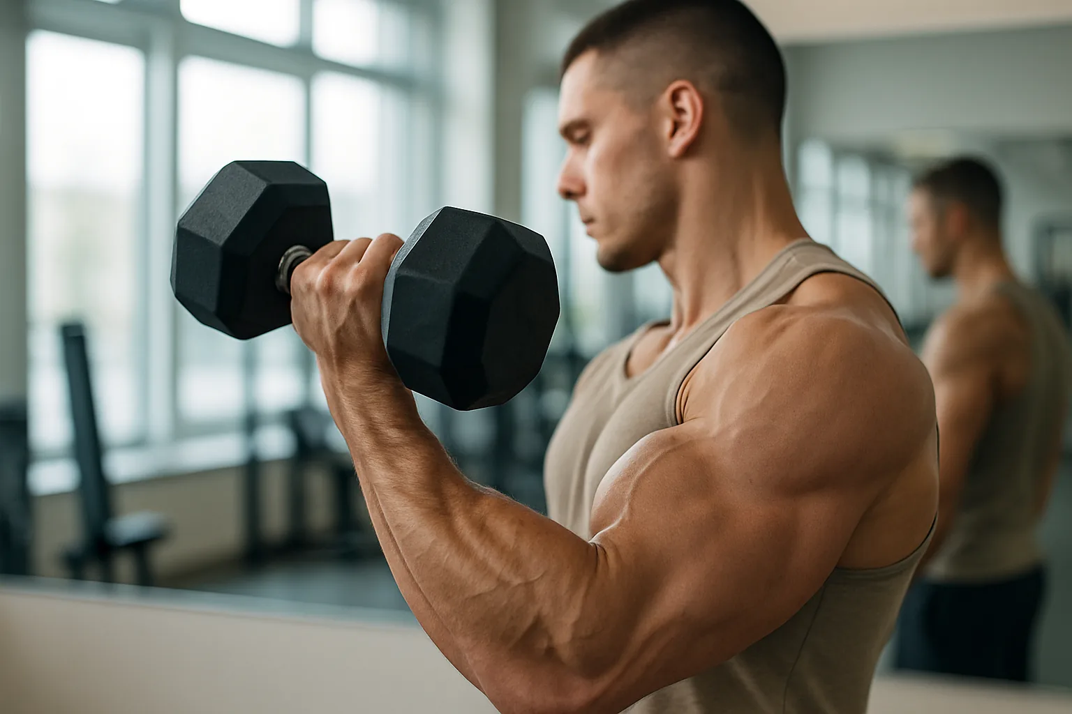 Bodybuilding training at a gym