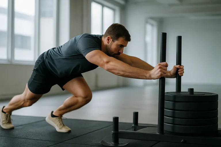 Hyrox training at a gym