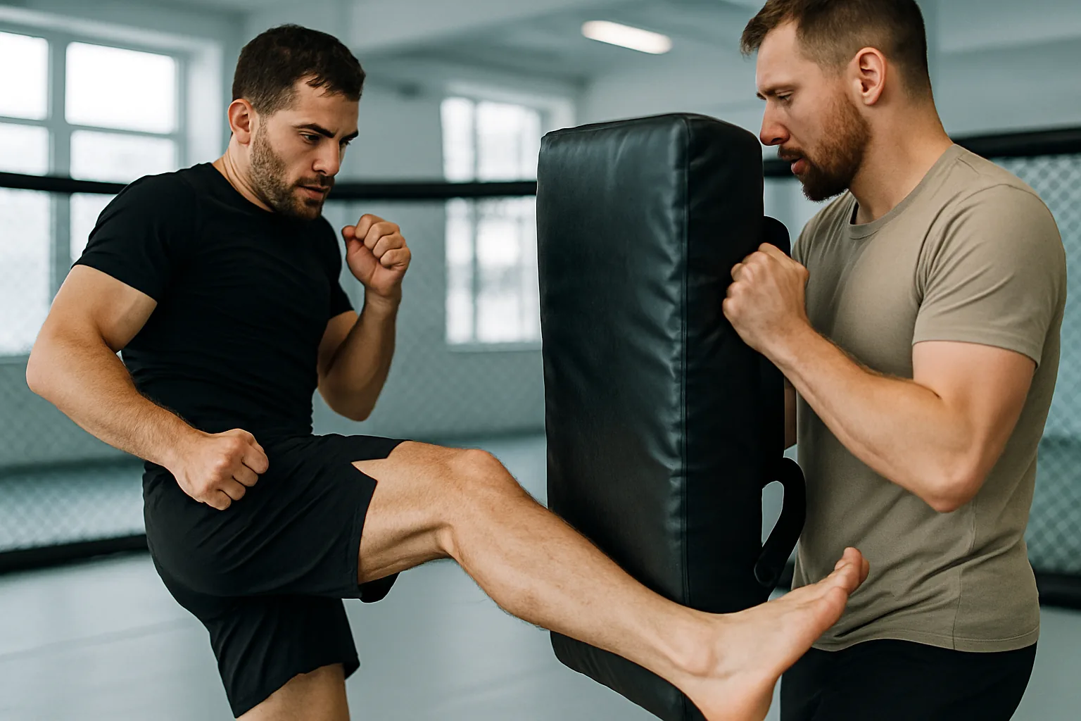 MMA training at a gym