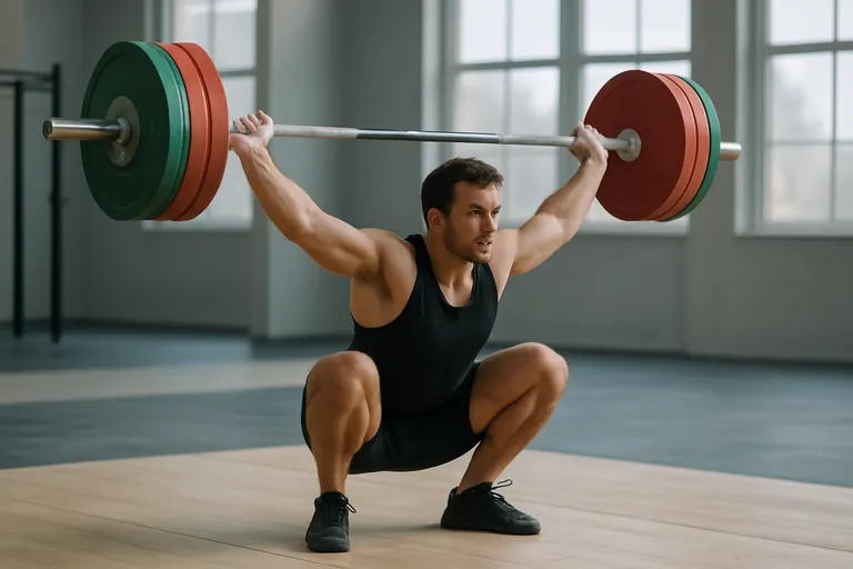 Olympic Weightlifting training at a gym