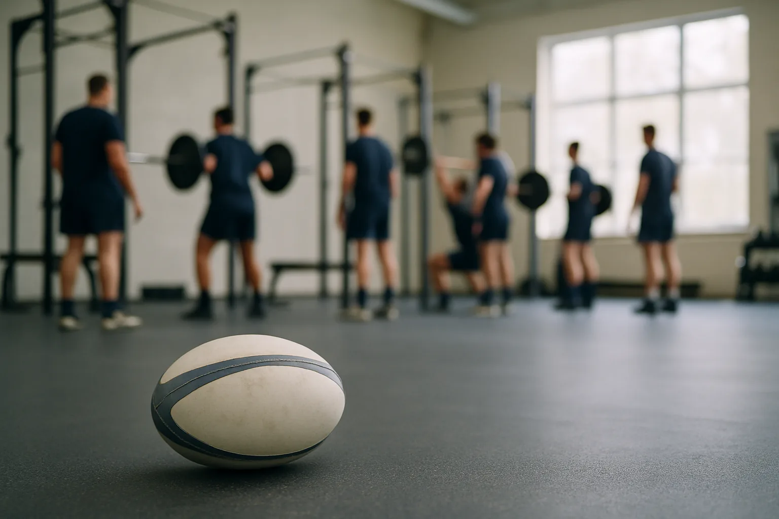 Rugby training at a gym